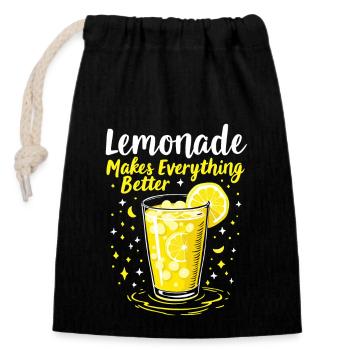 Vibrations rafraîchissantes de la limonade : parfait pour la limonade - Sac cadeau en coton avec cordon (14 x 20 cm) - noir - Devant