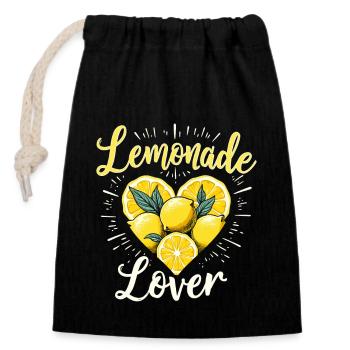 Vibrations rafraîchissantes de la limonade : parfait pour la limonade - Sac cadeau en coton avec cordon (14 x 20 cm) - noir - Devant