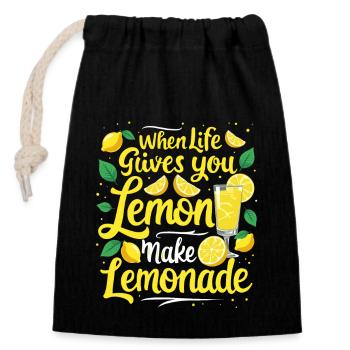 Vibrations rafraîchissantes de la limonade : parfait pour la limonade - Sac cadeau en coton avec cordon (14 x 20 cm) - noir - Devant