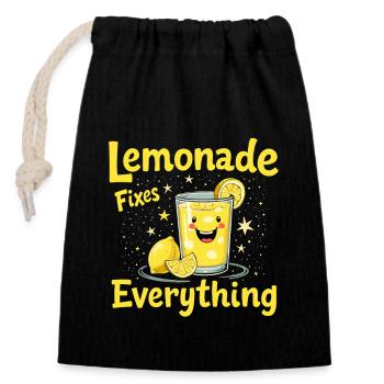 Vibrations rafraîchissantes de la limonade : parfait pour la limonade - Sac cadeau en coton avec cordon (14 x 20 cm) - noir - Devant