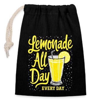 Vibrations rafraîchissantes de la limonade : parfait pour la limonade - Sac cadeau en coton avec cordon (14 x 20 cm) - noir - Devant