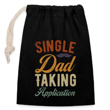 Single Dad funny saying - Verschließbarer Geschenkbeutel aus Baumwolle (14x20cm) - Schwarz - Vorne