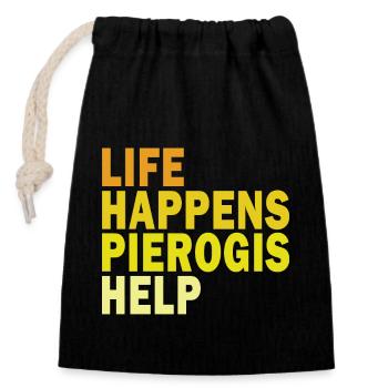 Pierogi Lover Polish Dumpling Pierogies Poland - Verschließbarer Geschenkbeutel aus Baumwolle (14x20cm) - Schwarz - Vorne