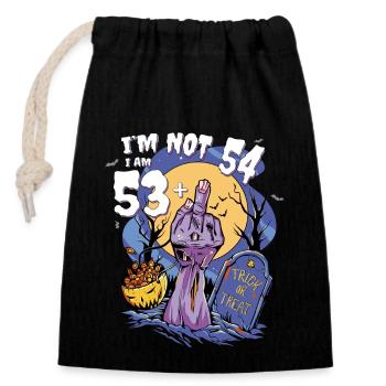 54th Birthday Zombie Party - 53 + Finger - Closable cotton gift bag (14x20cm) - black - Front