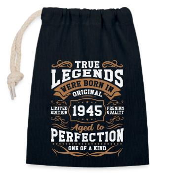 Legends Born in 1945 - Closable cotton gift bag (14x20cm) - navy - Front