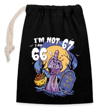 67e anniversaire Zombie - 66 + Zombie Finger pour - Sac cadeau en coton avec cordon (14 x 20 cm) - noir - Devant