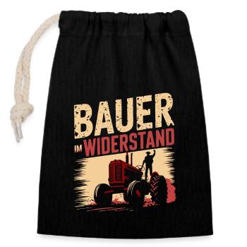Bauern Protest und Landwirte Demo Landwirtschaft - Verschließbarer Geschenkbeutel aus Baumwolle (14x20cm) - Schwarz - Vorne