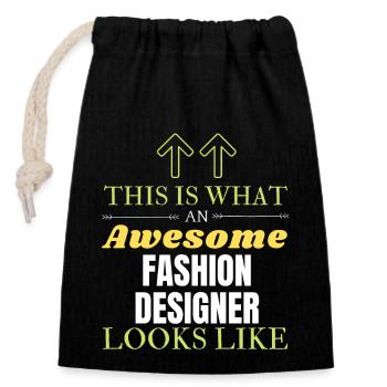 This is What an Awesome Fashion Designer Looks Lik - Closable cotton gift bag (14x20cm) - black - Front