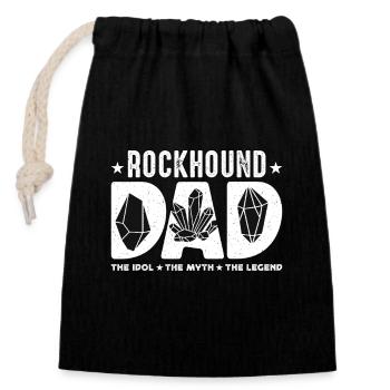 Rockhound Dad The Idol The Myth Fossil Collector - Verschließbarer Geschenkbeutel aus Baumwolle (14x20cm) - Schwarz - Vorne