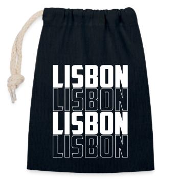 Portugal - Closable cotton gift bag (14x20cm) - navy - Front