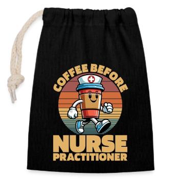 Nurse Practitioner Coffee Hospital Coffee Lover - Verschließbarer Geschenkbeutel aus Baumwolle (14x20cm) - Schwarz - Vorne