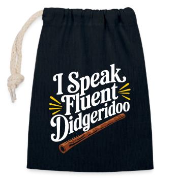 Didgeridoo Player Embracing Aboriginal Instrument - Closable cotton gift bag (14x20cm) - navy - Front