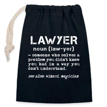 Rechtsanwalt Justiz Definition Rechtsanwalt - Verschließbarer Geschenkbeutel aus Baumwolle (14x20cm) - Navy - Vorne