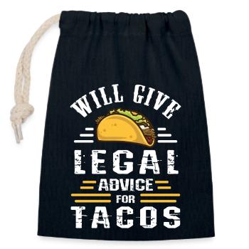 Wird Rechtsberatung für Tacos Anwalt geben - Verschließbarer Geschenkbeutel aus Baumwolle (14x20cm) - Navy - Vorne