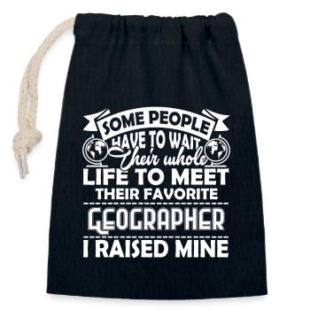 Geographer Proud Geographer Parent - Closable cotton gift bag (14x20cm) - navy - Front