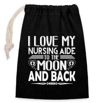 Nursing Aide I Love My Nursing Aide - Closable cotton gift bag (14x20cm) - black - Front