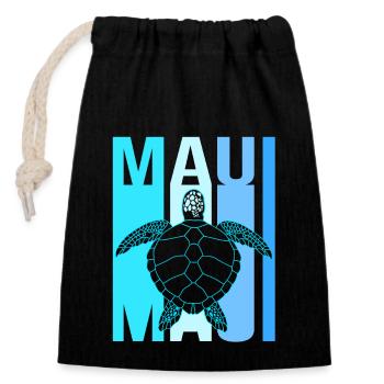 Maui Hawaii Hawaiian - Verschließbarer Geschenkbeutel aus Baumwolle (14x20cm) - Schwarz - Vorne