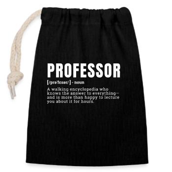 Funny Professor Definition Teachers Occupation - Verschließbarer Geschenkbeutel aus Baumwolle (14x20cm) - Schwarz - Vorne