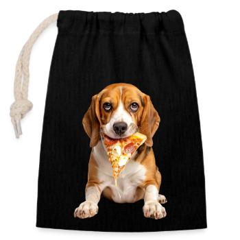 Beagle - Verschließbarer Geschenkbeutel aus Baumwolle (14x20cm) - Schwarz - Vorne