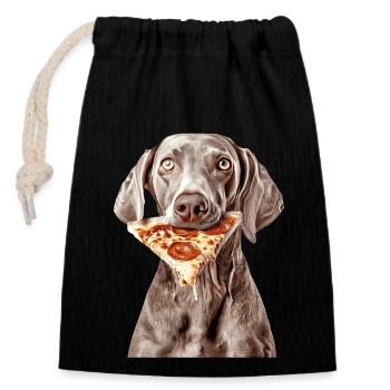 Weimaraner - Verschließbarer Geschenkbeutel aus Baumwolle (14x20cm) - Schwarz - Vorne