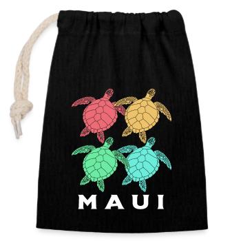 Maui Hawaii Hawaiian - Verschließbarer Geschenkbeutel aus Baumwolle (14x20cm) - Schwarz - Vorne