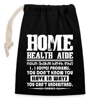 Home Health Aide Home Health Aide Definition - Closable cotton gift bag (14x20cm) - black - Front