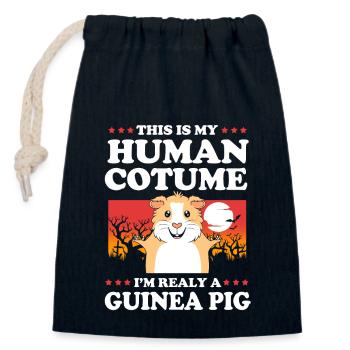 Guinea pig - Closable cotton gift bag (14x20cm) - navy - Front