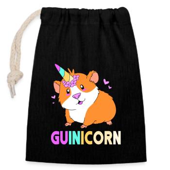Guinea pig - Closable cotton gift bag (14x20cm) - black - Front