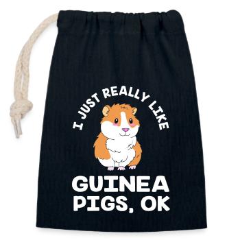 Guinea pig - Closable cotton gift bag (14x20cm) - navy - Front