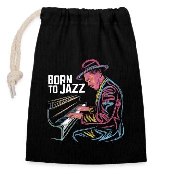 Born To Jazz: Meisterhafte Klavierkunst - Verschließbarer Geschenkbeutel aus Baumwolle (14x20cm) - Schwarz - Vorne