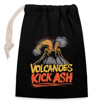Les volcans sont chauds et impressionnants - Sac cadeau en coton avec cordon (14 x 20 cm) - noir - Devant
