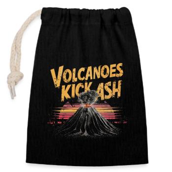 Les volcans sont chauds et impressionnants - Sac cadeau en coton avec cordon (14 x 20 cm) - noir - Devant