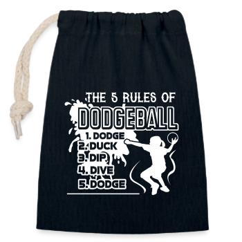 Dodgeball The 5 Rules Of Dodgeball - Closable cotton gift bag (14x20cm) - navy - Front