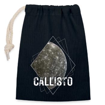 Callisto - Jupiter Moon - Closable cotton gift bag (14x20cm) - navy - Front