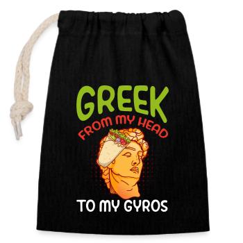 Ancient God Greek From My Head Mythology - Closable cotton gift bag (14x20cm) - black - Front