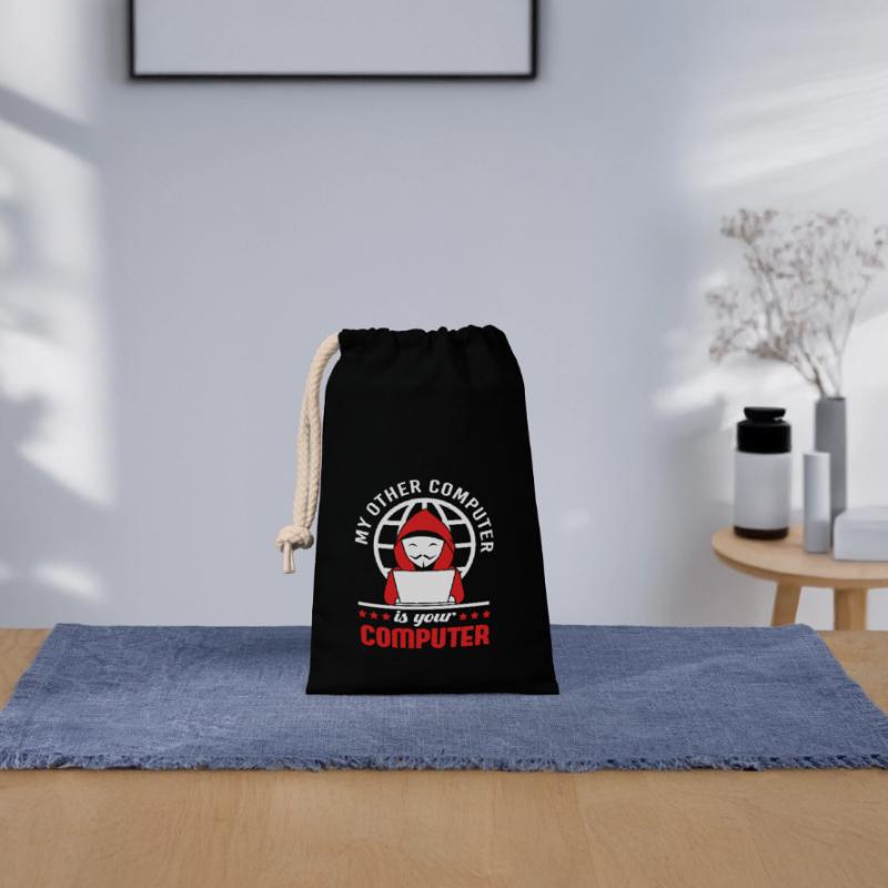 Cyber programmeur cybersécurité Hacker Sac cadeau en coton avec cordon (14 x 20 cm)