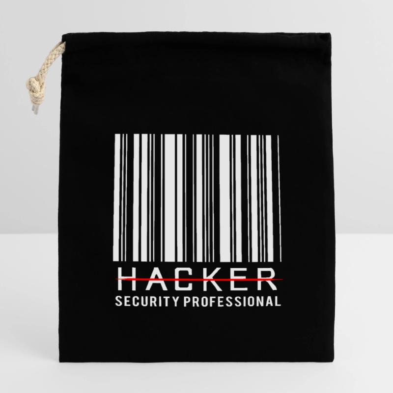 Cyber programmeur cybersécurité Hacker Sac cadeau en coton avec cordon (14 x 20 cm)