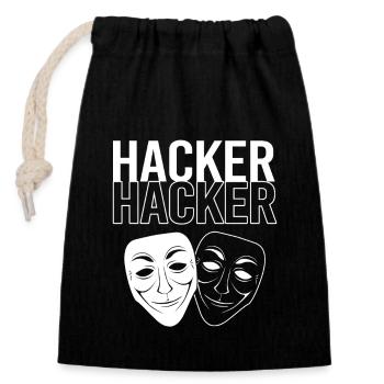 Cybersecurity Cyber Programmer Hacker - Closable cotton gift bag (14x20cm) - black - Front