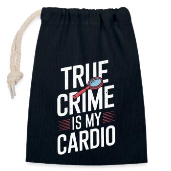 True crime fan for crime show lovers and - Closable cotton gift bag (14x20cm) - navy - Front