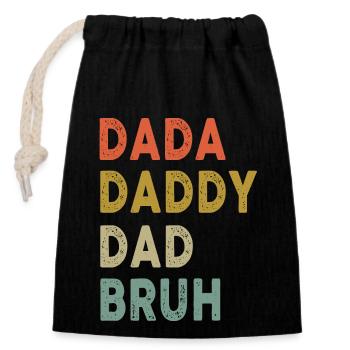 Dada Daddy Dad Bruh Father's Day Retro Vintage - Verschließbarer Geschenkbeutel aus Baumwolle (14x20cm) - Schwarz - Vorne