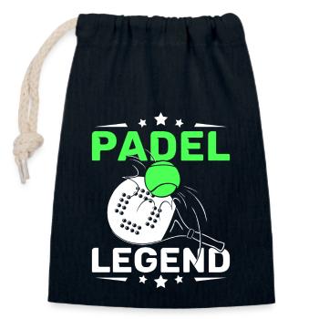 Padel legend - Closable cotton gift bag (14x20cm) - navy - Front
