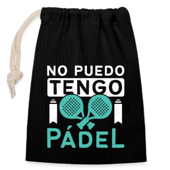 No puedo tengo padel - Sac cadeau en coton avec cordon (14 x 20 cm) - noir - Devant