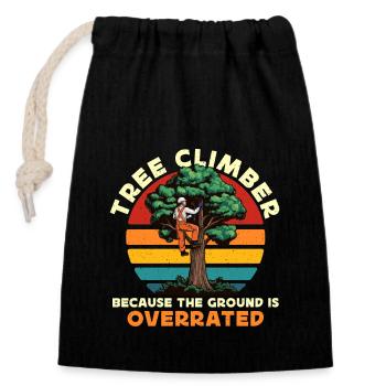 Arborist Tree Climber Because The Forest Worker - Verschließbarer Geschenkbeutel aus Baumwolle (14x20cm) - Schwarz - Vorne