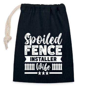 Zauninstallateur Zaunbauer Fence Installer - Verschließbarer Geschenkbeutel aus Baumwolle (14x20cm) - Navy - Vorne