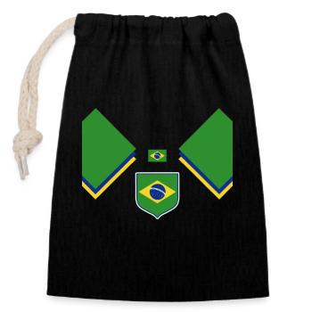 Brasilien Brazil shirt Brasilianer Rio de Janeirao - Verschließbarer Geschenkbeutel aus Baumwolle (14x20cm) - Schwarz - Vorne