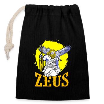 Zeus Goddess Greek Mythology - Closable cotton gift bag (14x20cm) - black - Front