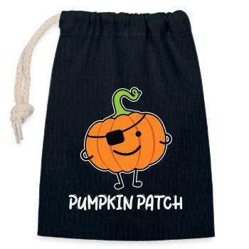 Pirate Pumpkin - Tenue drôle d’Halloween - Sac cadeau en coton avec cordon (14 x 20 cm) - bleu marine - Devant