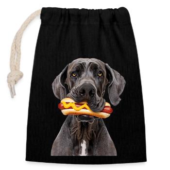 Great Dane - Closable cotton gift bag (14x20cm) - black - Front