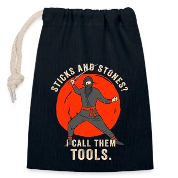 Arnis Eskrima Kali Philippinische Kunst - Verschließbarer Geschenkbeutel aus Baumwolle (14x20cm) - Navy - Vorne