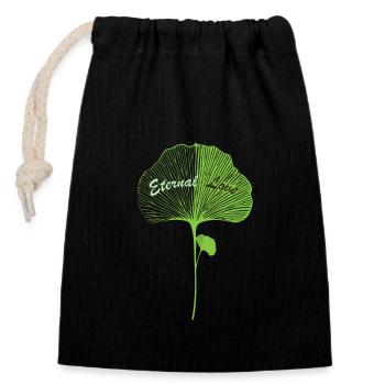 Ginkgo Liebe Ginkgo Love - Closable cotton gift bag (14x20cm) - black - Front